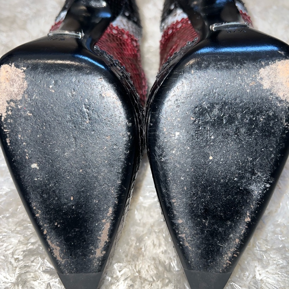 Gucci Pre-Owned Tricolor Brogue Python Leather Gi… - image 4